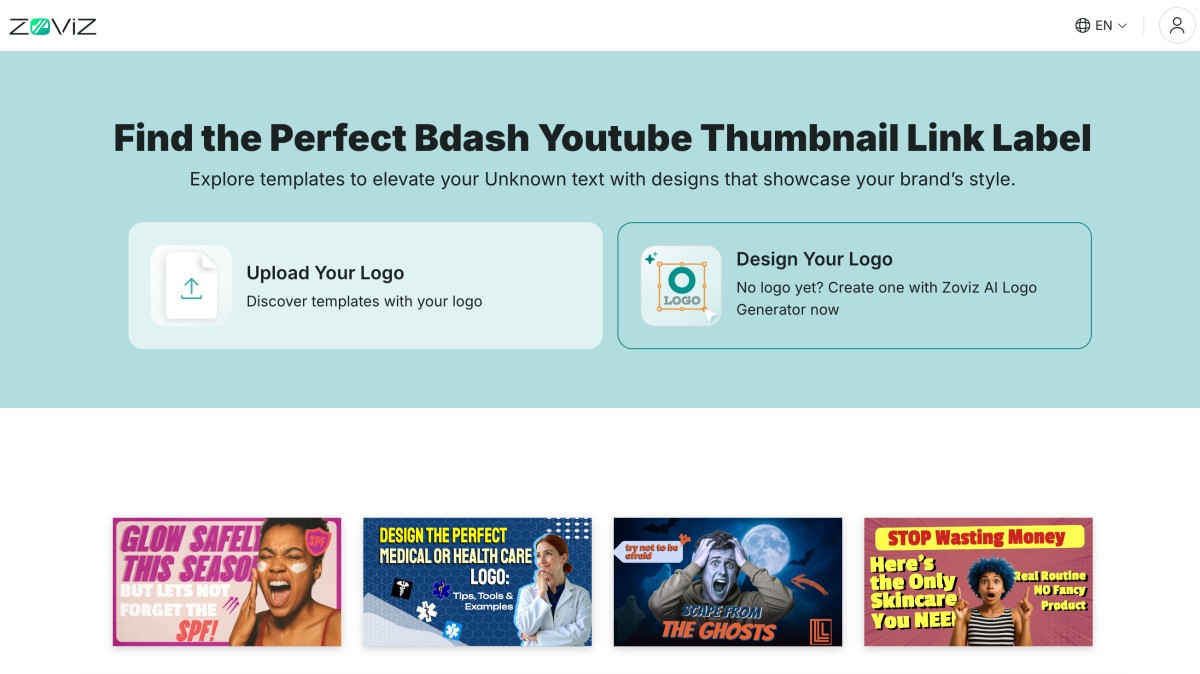 Upload your logo or create it with Zoviz