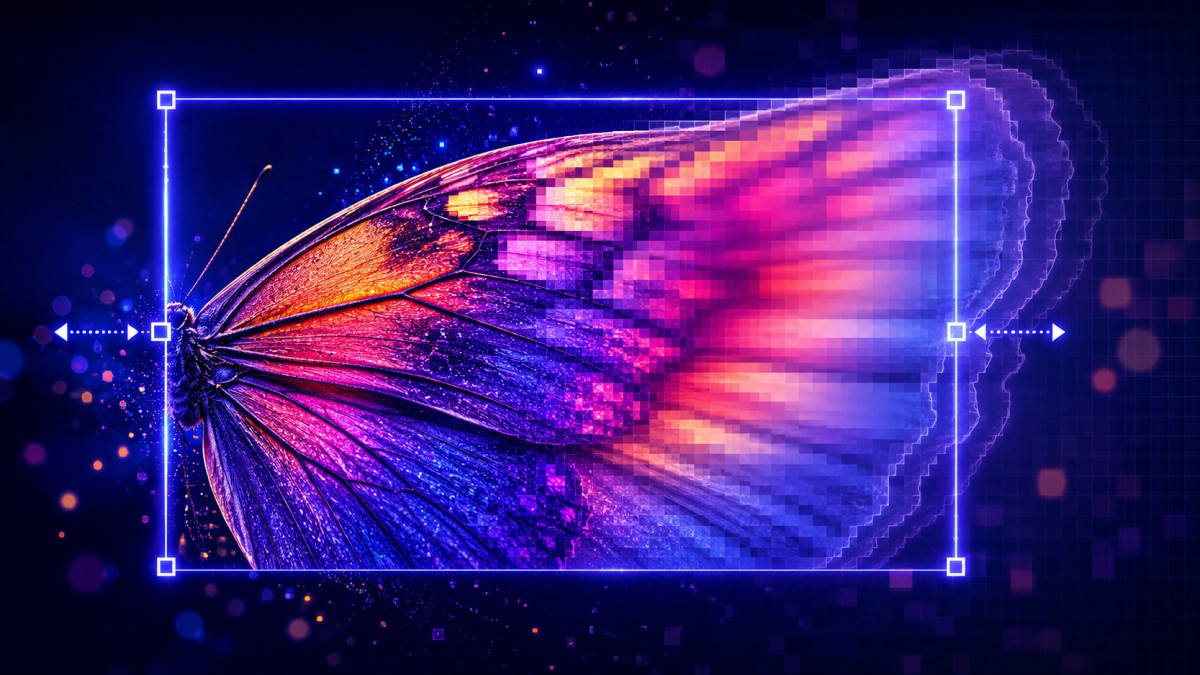 Butterfly image losing detail during simple resizing