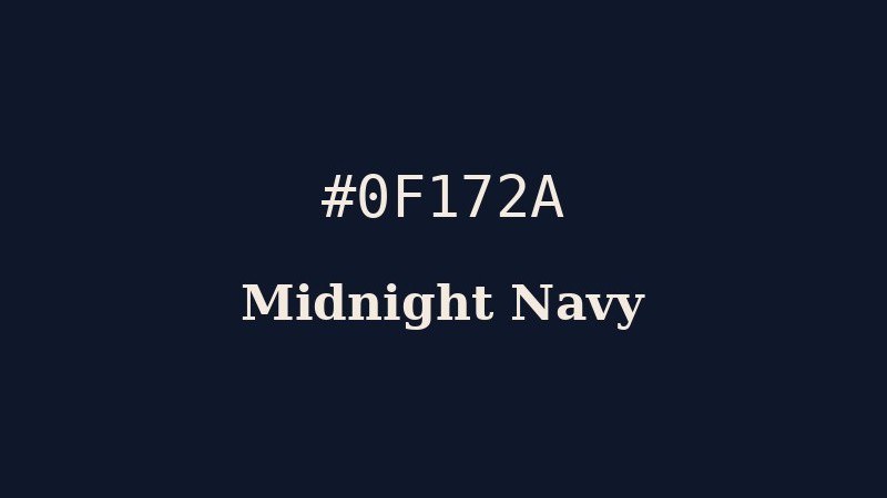Midnight Navy #0F172A luxury color used by Ralph Lauren Purple Label, Smythson, and Brioni for old-money heritage branding
