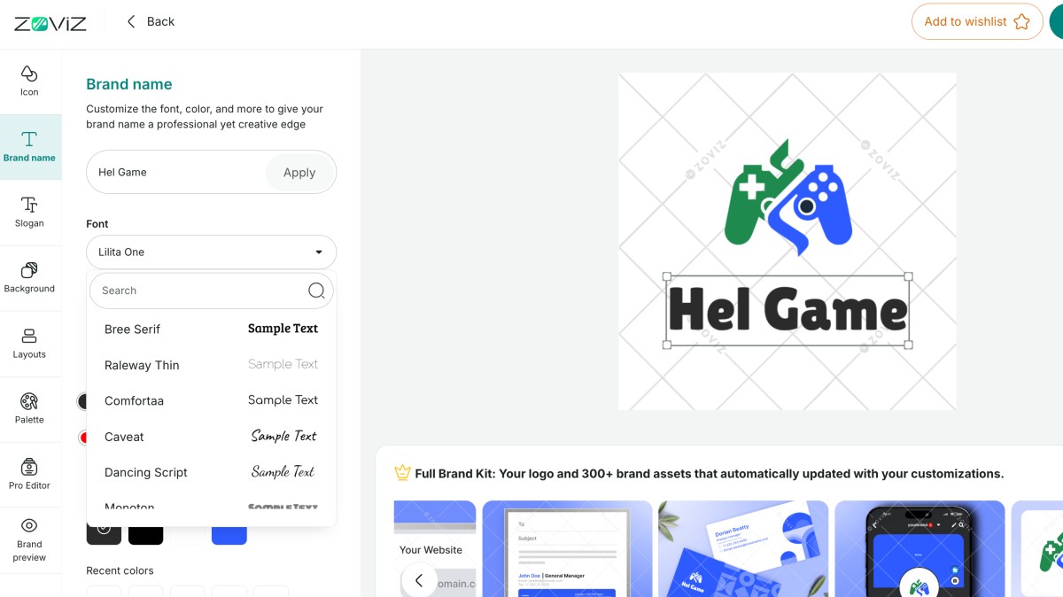 Choosing the font of a gaming logo