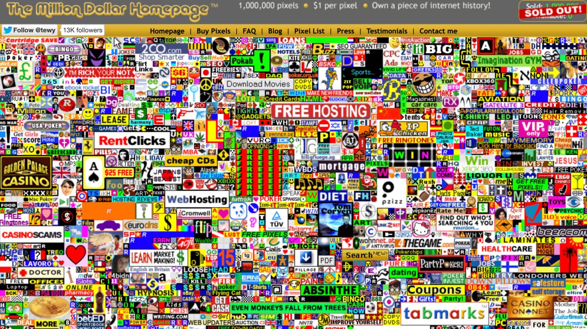 The Million Dollar Homepage