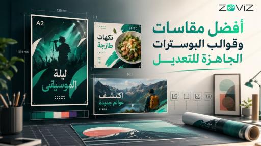 أفضل مقاسات البوسترات وقوالب جاهزة للتعديل والطباعة