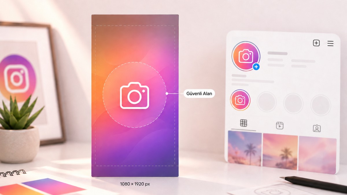 Instagram öne çıkanlar kapağı güvenli alanı.