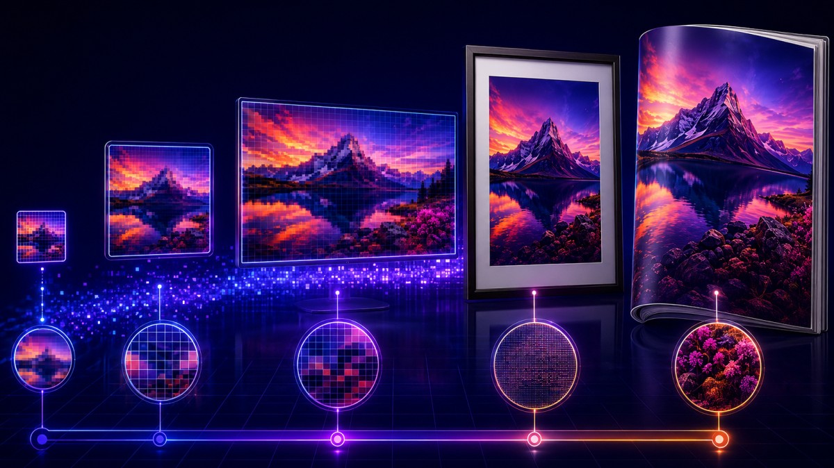 Same image, five formats, different detail