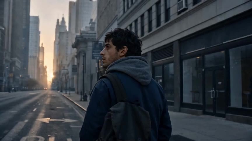 Shot 05: the high wide — one man against a city built for a hundred thousand