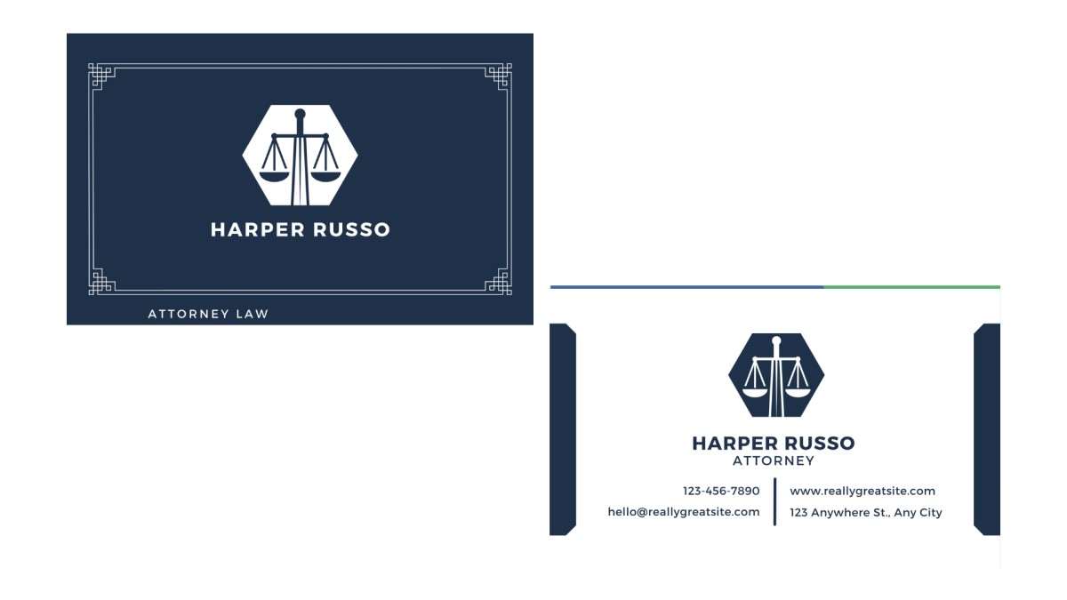 Law firm business card