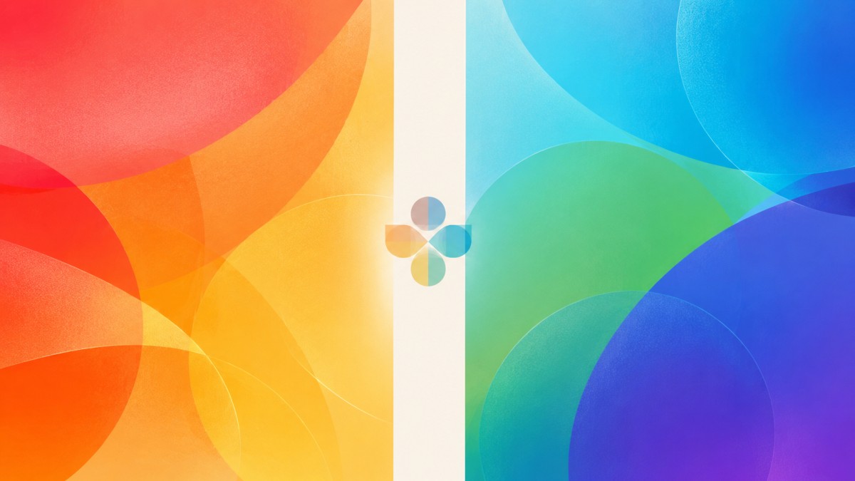 Contraste entre colores cálidos y fríos para mostrar cómo cada paleta cambia la percepción emocional de una marca.