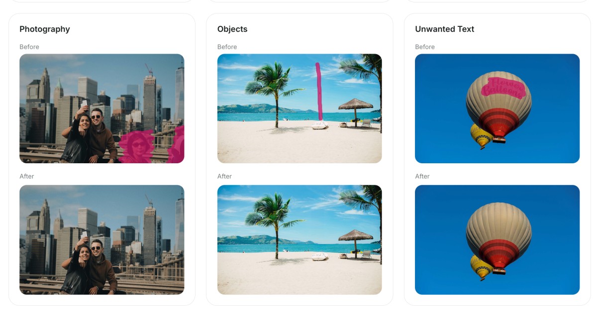Zoviz Photo Object Remover Samples