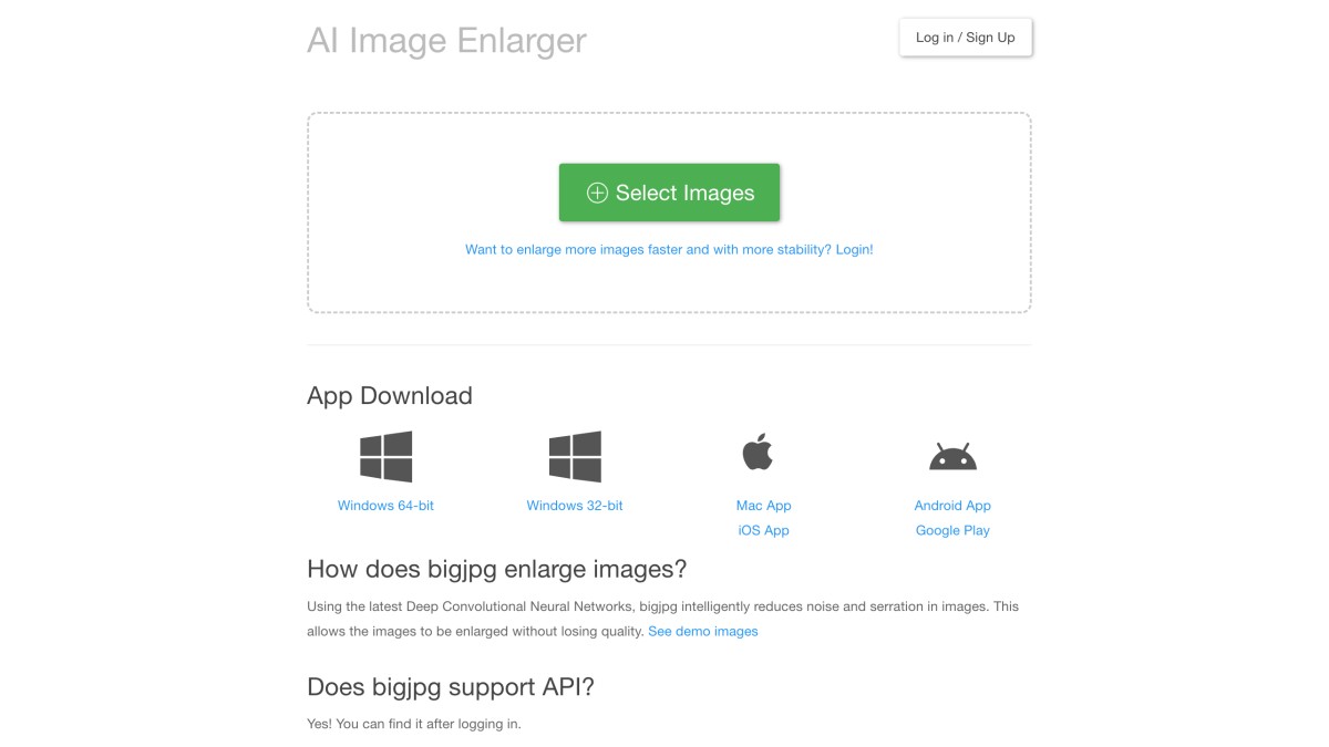 BigJPG image enlarger