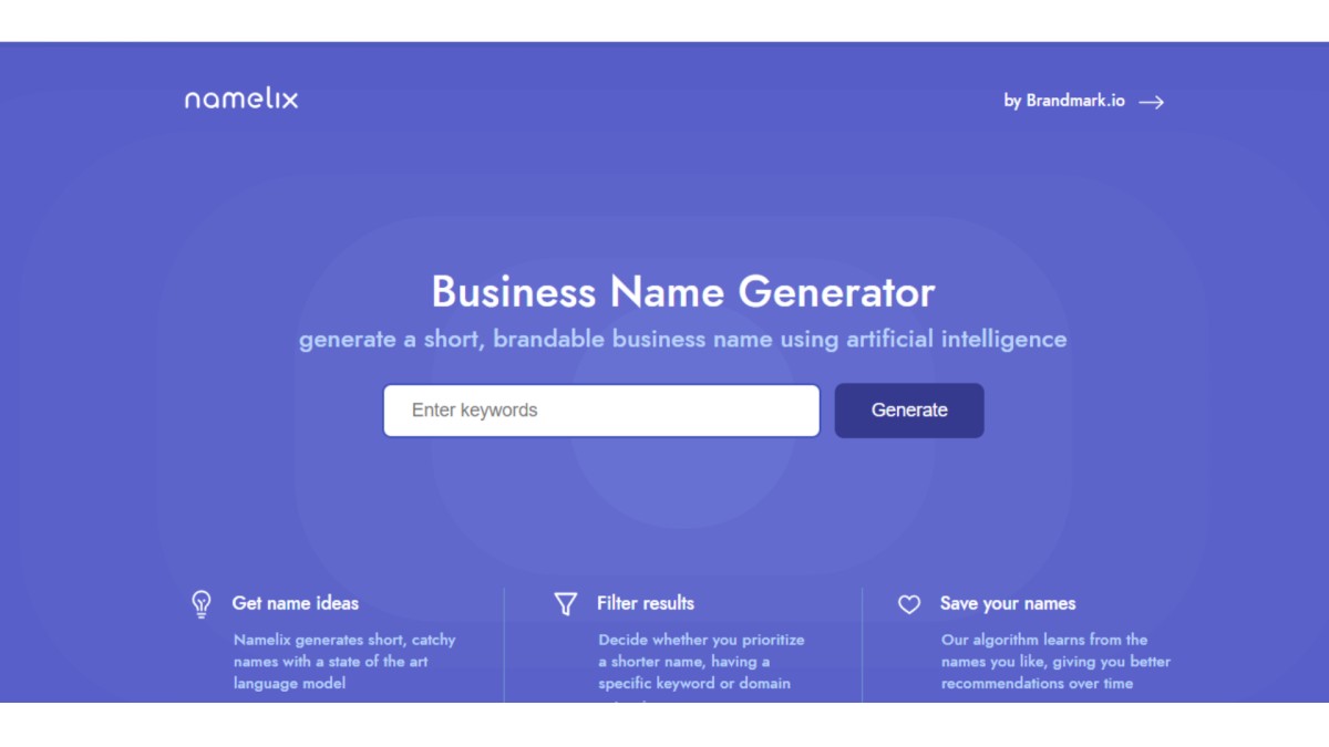 business name generator namelix