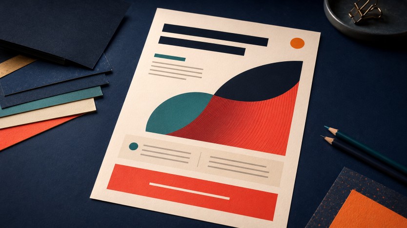 A well-designed flyer with clear visual hierarchy, a single accent color, readable content blocks, and a prominent call-to-action.