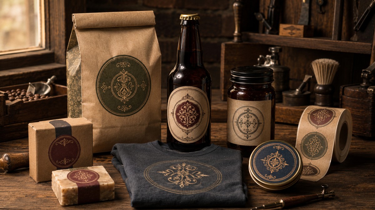 Vintage branding across artisan products and packaging