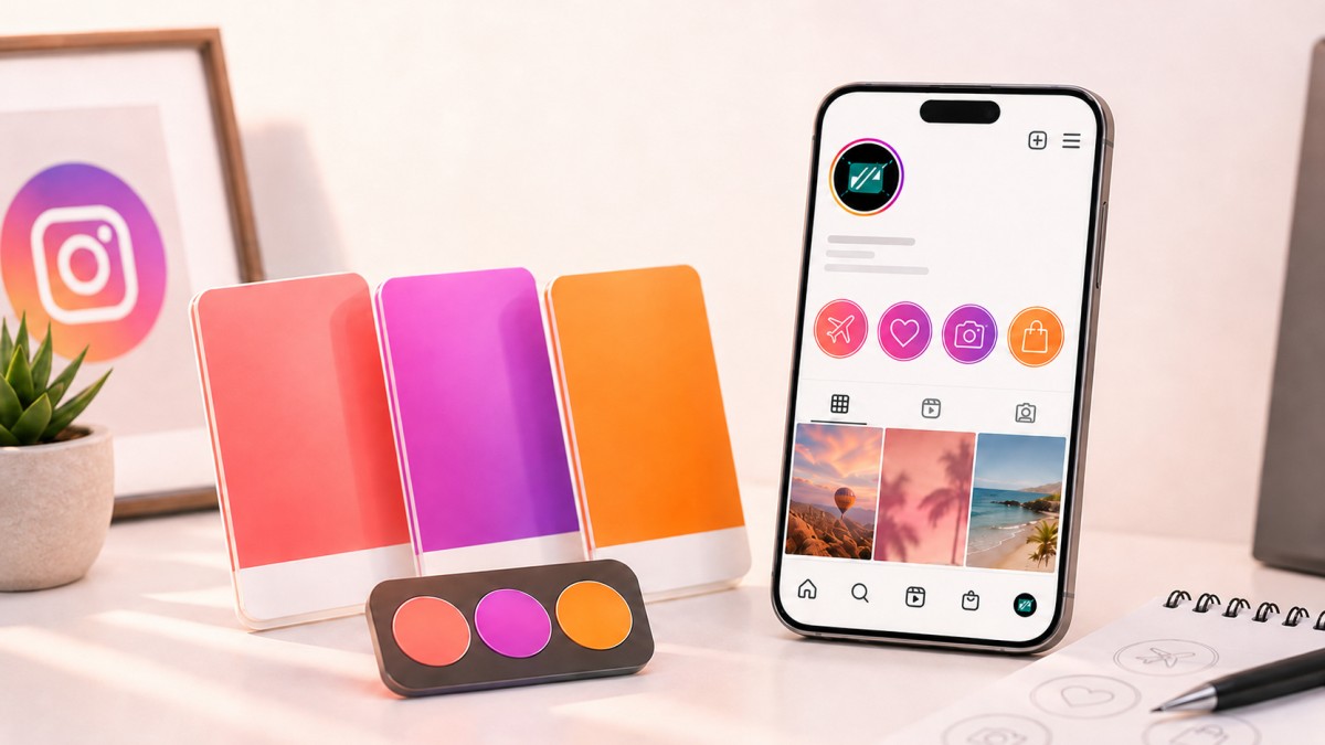 Marka renkleriyle uyumlu Instagram öne çıkanlar kapakları.