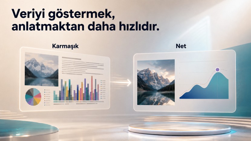 Karmaşık grafik ve düşük çözünürlüklü görselin, net bir grafik ve kaliteli fotoğrafla karşılaştırılması
