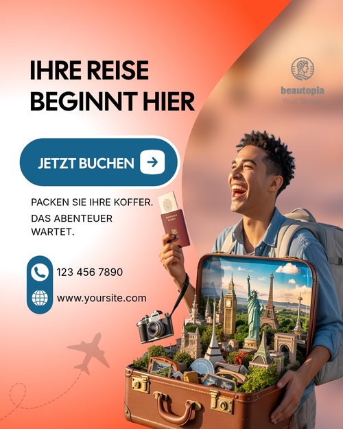 Instagram-Beitragsvorlage Reisebüro
