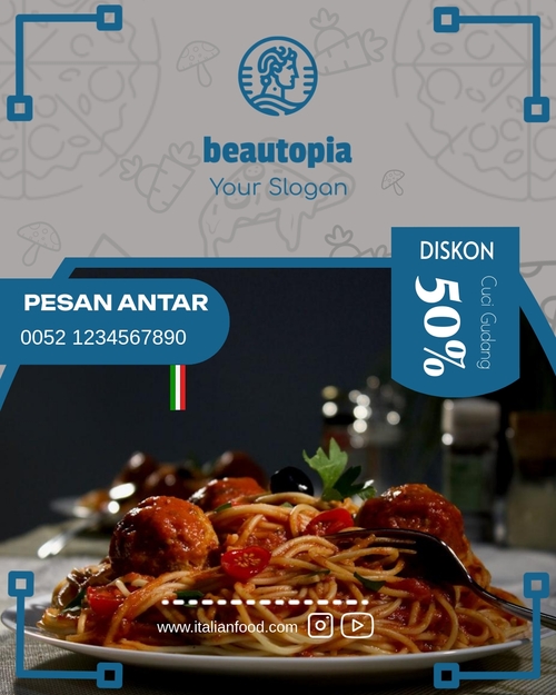 Template postingan Instagram Kafe