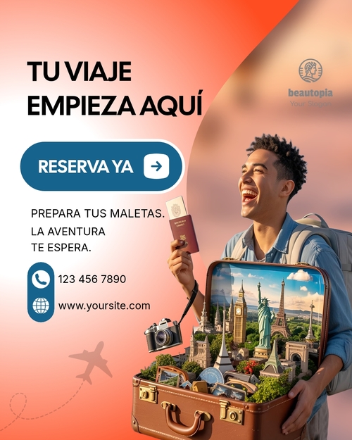 Plantilla de publicación de Instagram Viajar