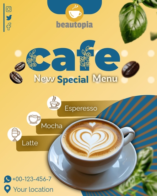 Cafe Instagram post template