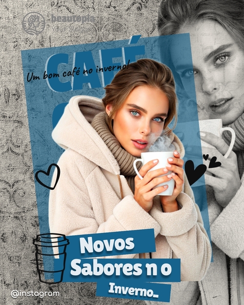 Modelo de post para Instagram Café