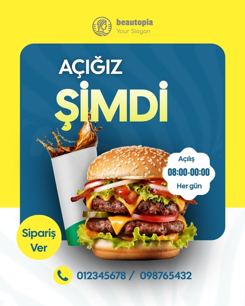 Kafe Instagram gönderi şablonu