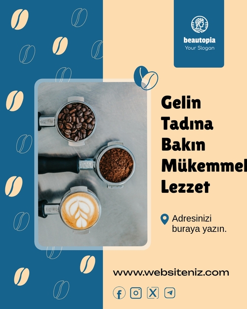 Kafe Instagram gönderi şablonu