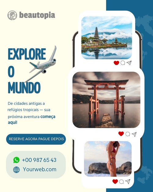 Modelo de post para Instagram Viagem