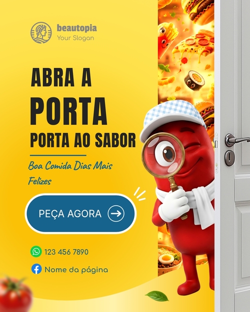 Modelo de post para Instagram Restaurante