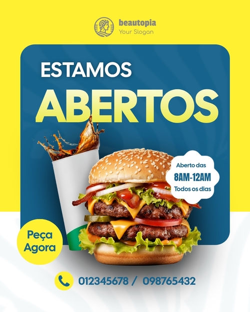 Modelo de post para Instagram Restaurante