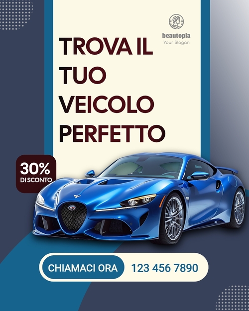 Modello di post Instagram Concessionaria auto
