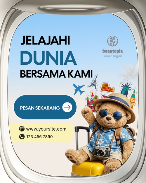 Template postingan Instagram Perjalanan