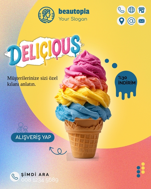 Kafe Instagram gönderi şablonu