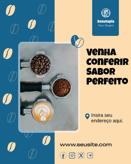 Modelo de post para Instagram Café