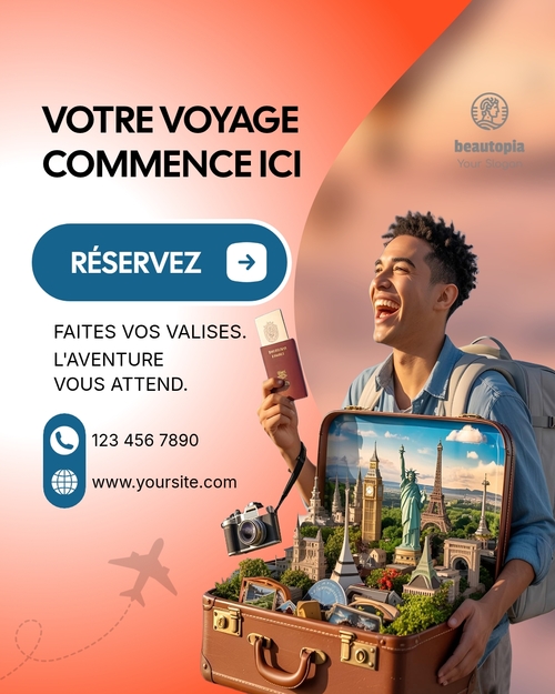 Modèle de publication Instagram Voyage