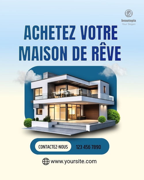 Modèle de publication Instagram Agent immobilier