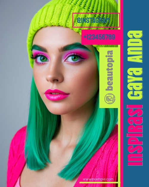Template postingan Instagram Salon Rambut
