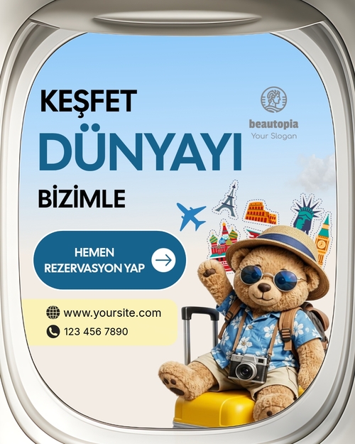 Seyahat acentesi Instagram gönderi şablonu