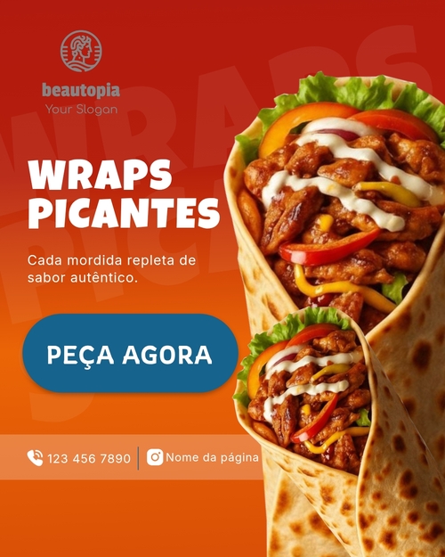Modelo de post para Instagram Restaurante