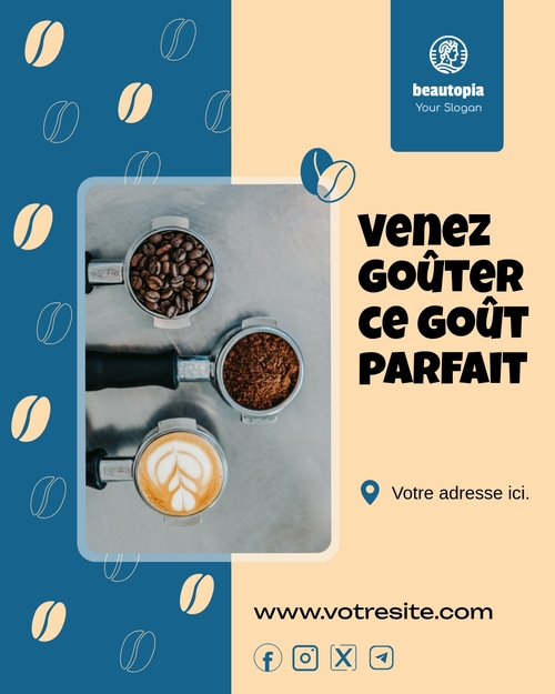 Modèle de publication Instagram Café