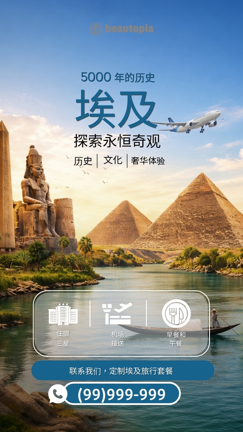 航空公司 Instagram 限时动态模板