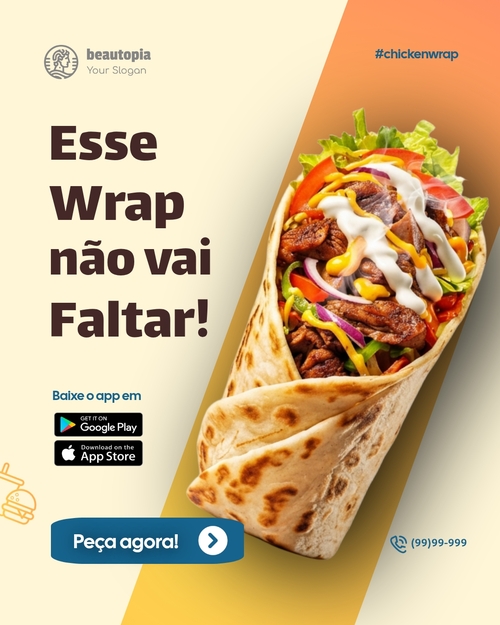 Modelo de post para Instagram Restaurante