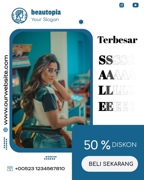 Template postingan Instagram Salon Rambut