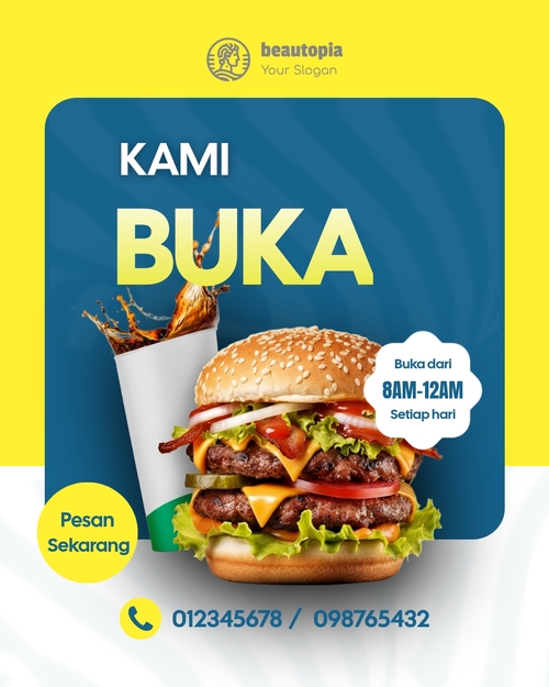 Template postingan Instagram Kafe