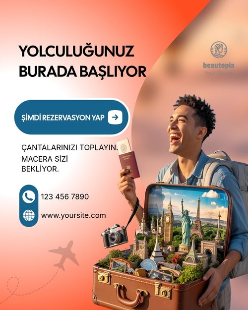 Seyahat acentesi Instagram gönderi şablonu