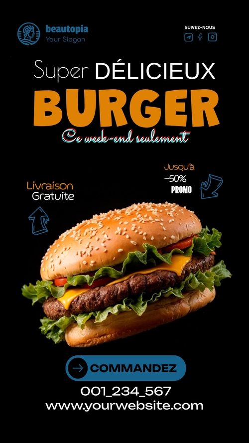 Modèle de story Instagram Gastronomie