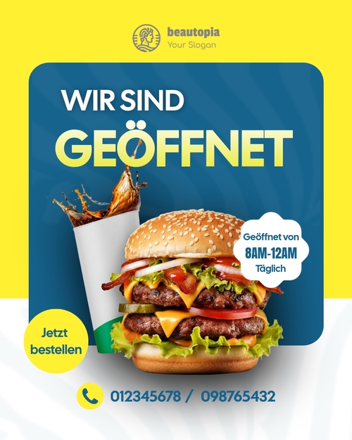 Instagram-Beitragsvorlage Café