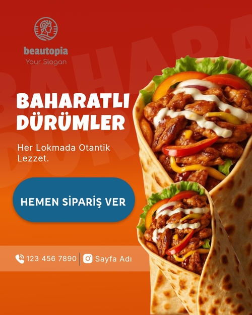 Kafe Instagram gönderi şablonu