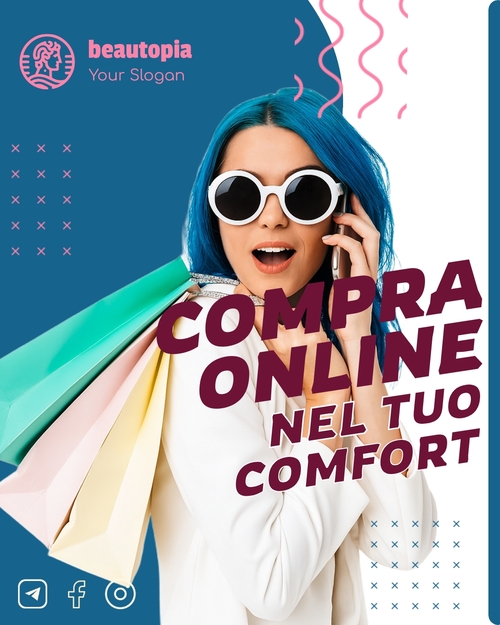 Modello di post Instagram Salone per unghie