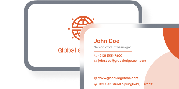 Business cards in the  brand identity kit