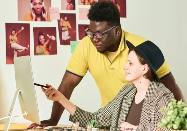 Designers working together on a creative project