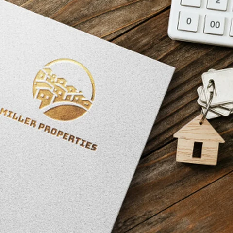 Real Estate logo applied to branded materials